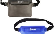 [ 2 Pack ] Ipow Wasserdichte Tasche Beutel Hülle Unterwassertasche Bauchtasche vollkommen für iPhone, Handy, Kamera, iPad, Bargeld, Dokumente vor Wasser schützen (schwarz+ blau)